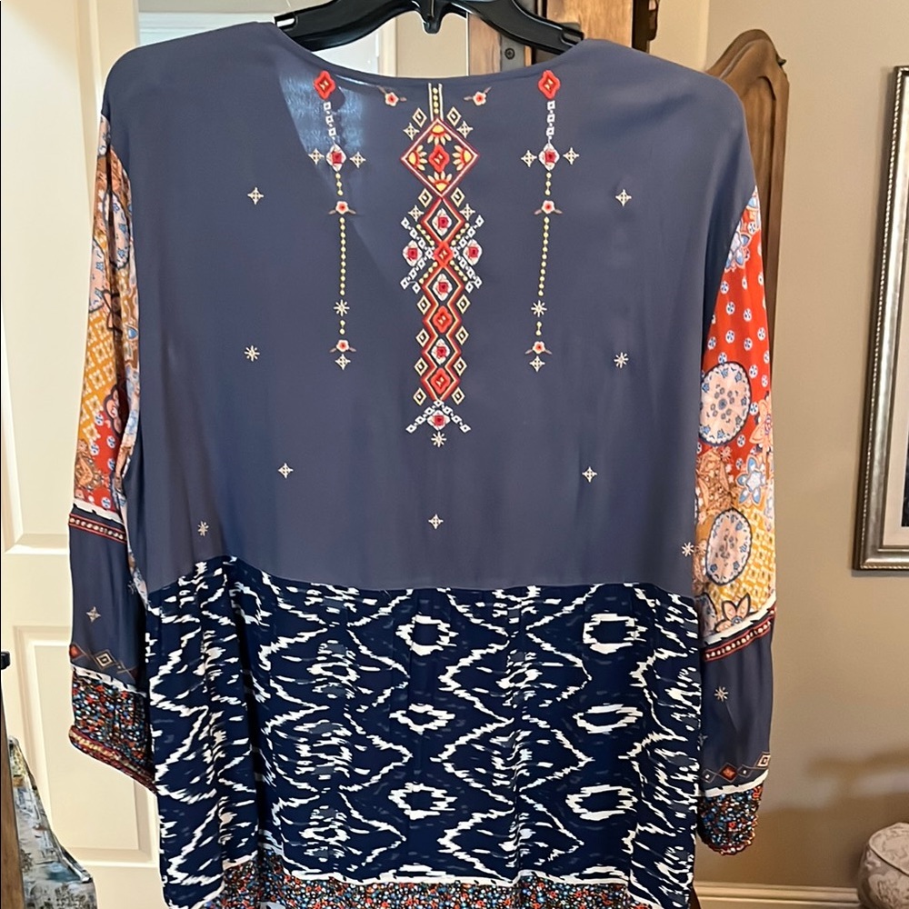 Bohemian Patchwork Blouse - Multicolor - image 3